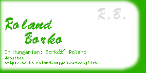 roland borko business card